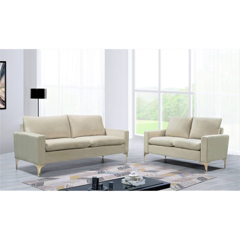 Buchan 54.7'' Velvet Square Arm Loveseat