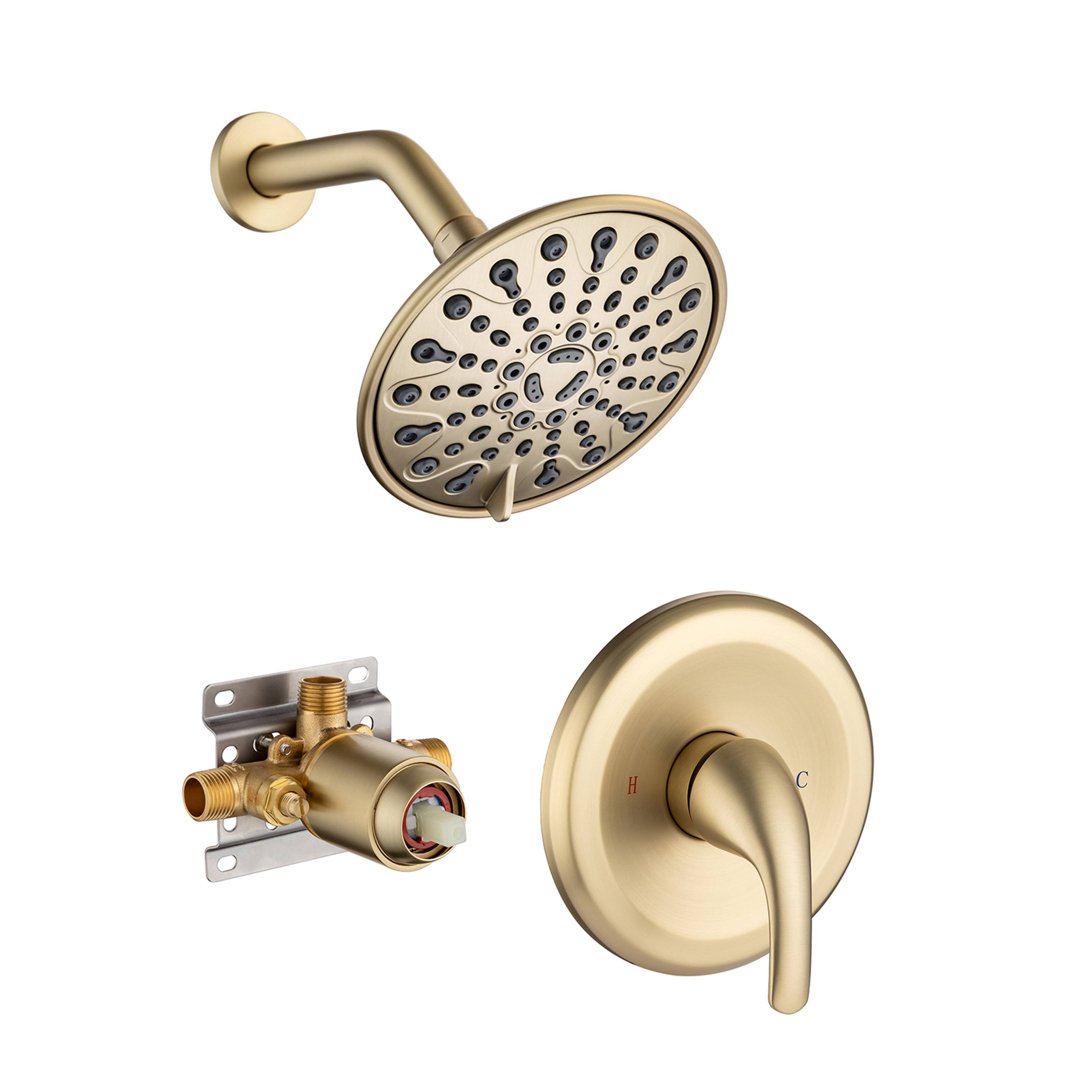 Rainlex WallMounted Rainfall Shower Head Gold Brushed Shower Fixture