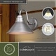 preview thumbnail 3 of 6, VAXCEL Outland 1-Light Brushed Pewter Dusk to Dawn Sensor Farmhouse Outdoor Wall Sconce, Gooseneck Metal Shade, Dark Sky