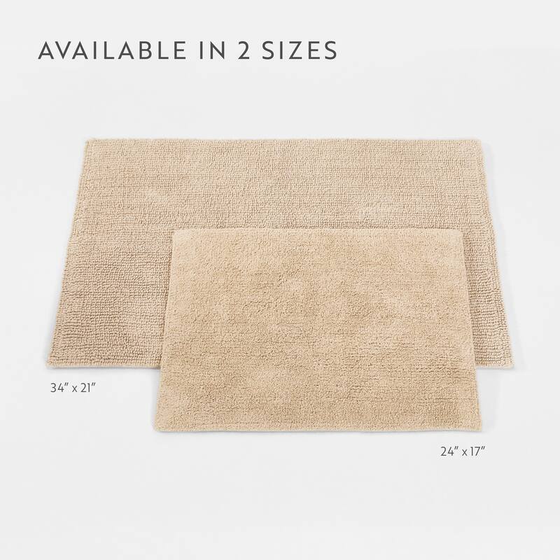 Becky Cameron 100% Cotton Reversible Solid Bath Mat