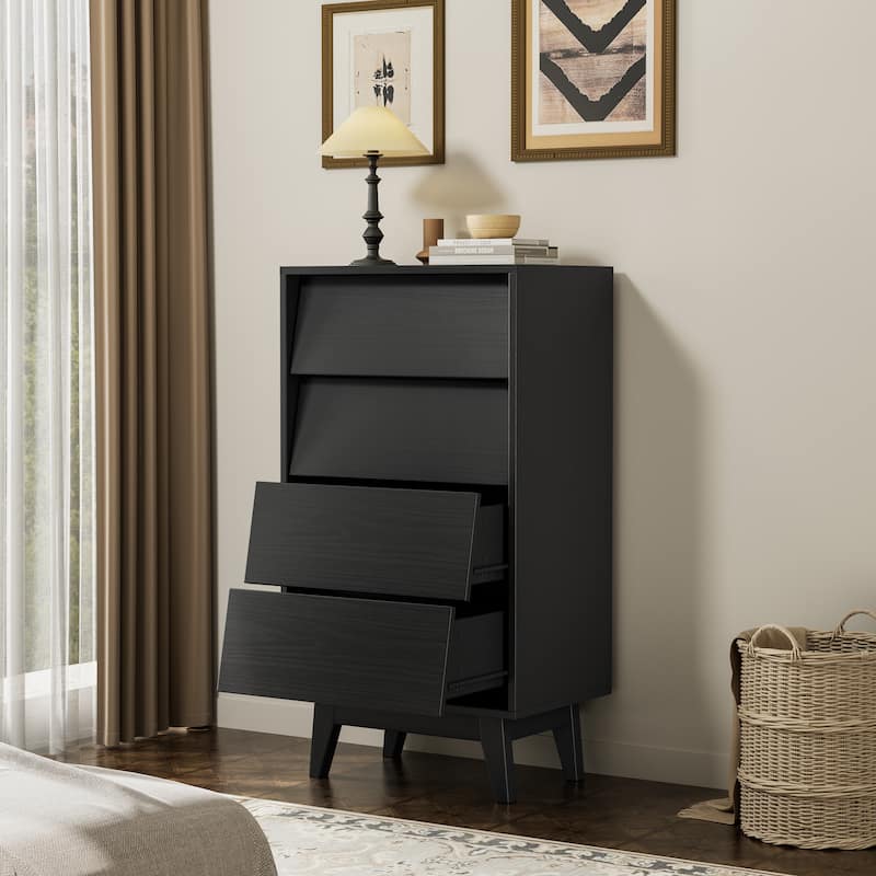 Anmytek 4-Drawer Double Dresser Features Vintage-style and Bevel Design