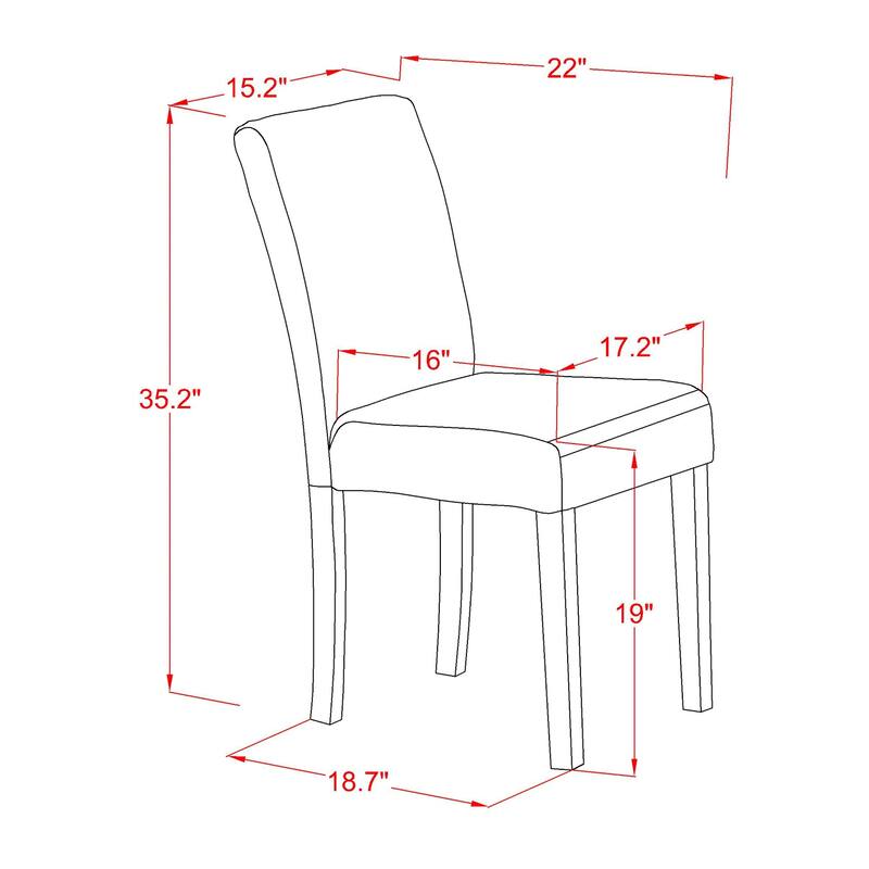 Parsons Chair with PU Leather Upholstery, Elegant Design, Living Room or Dining Seating - 17