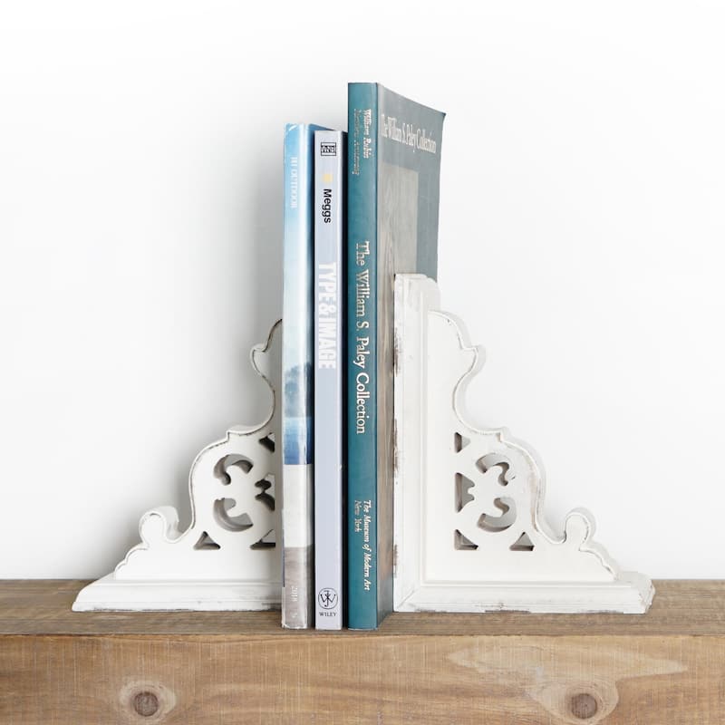 American Art Decor Heavy Duty Wood Bookends for Books/CDs/Vinyls
