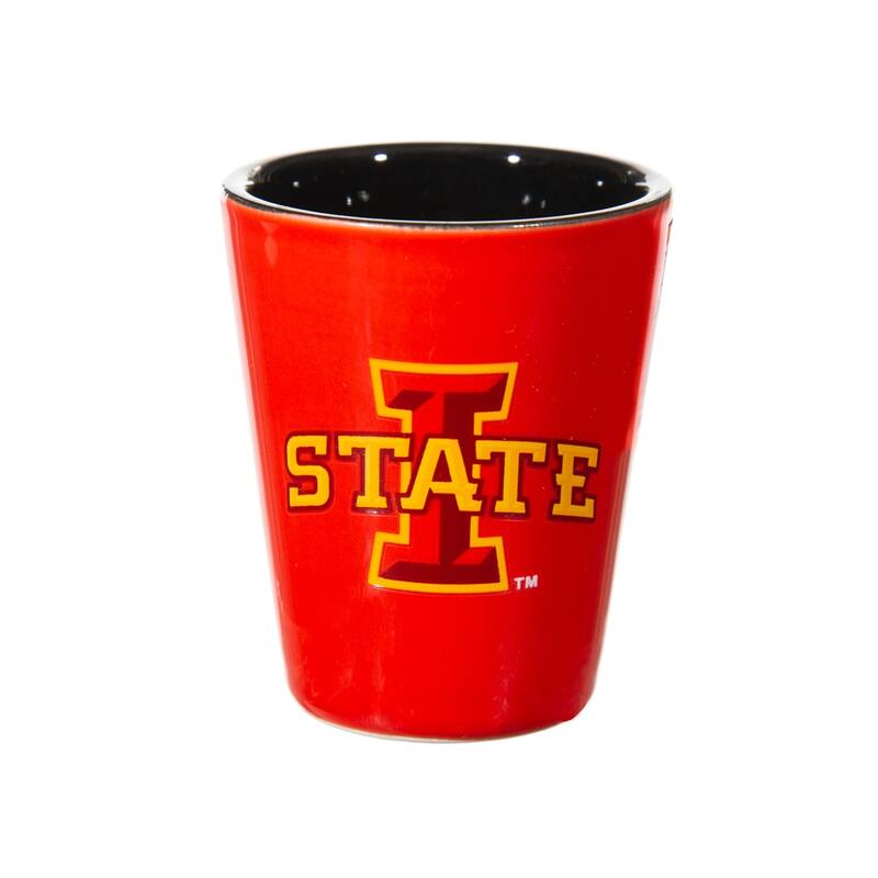 4-Piece Ceramic and Glass 2 oz. Shot Glass Set, Iowa State University