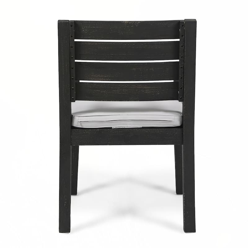 Outdoor Dining Chair Set of 2, Dark Grey