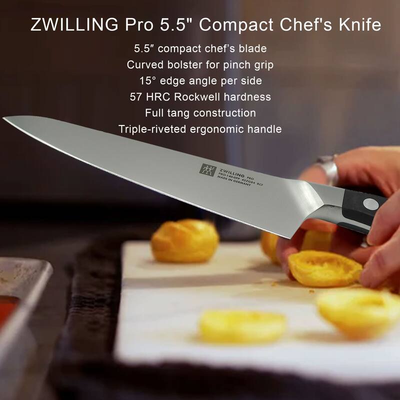 ZWILLING Pro 5.5" Compact Chef's Knife + ZWILLING Pro 8" Traditional Chef's Knife - 5.5 and 8