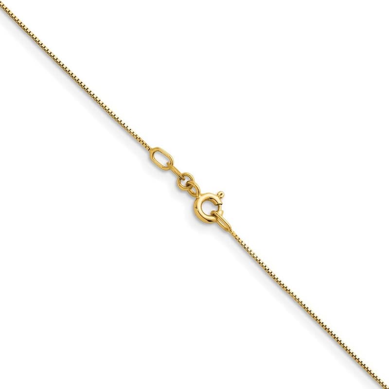 Curata Italian 14k Yellow Gold 0.5mm Box Chain Necklace For Women (Spring Ring)