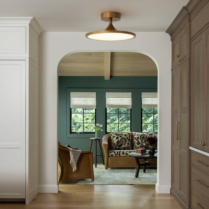 Contemporary Minimalism Dimmable LED Metal Round Semi Flush Light