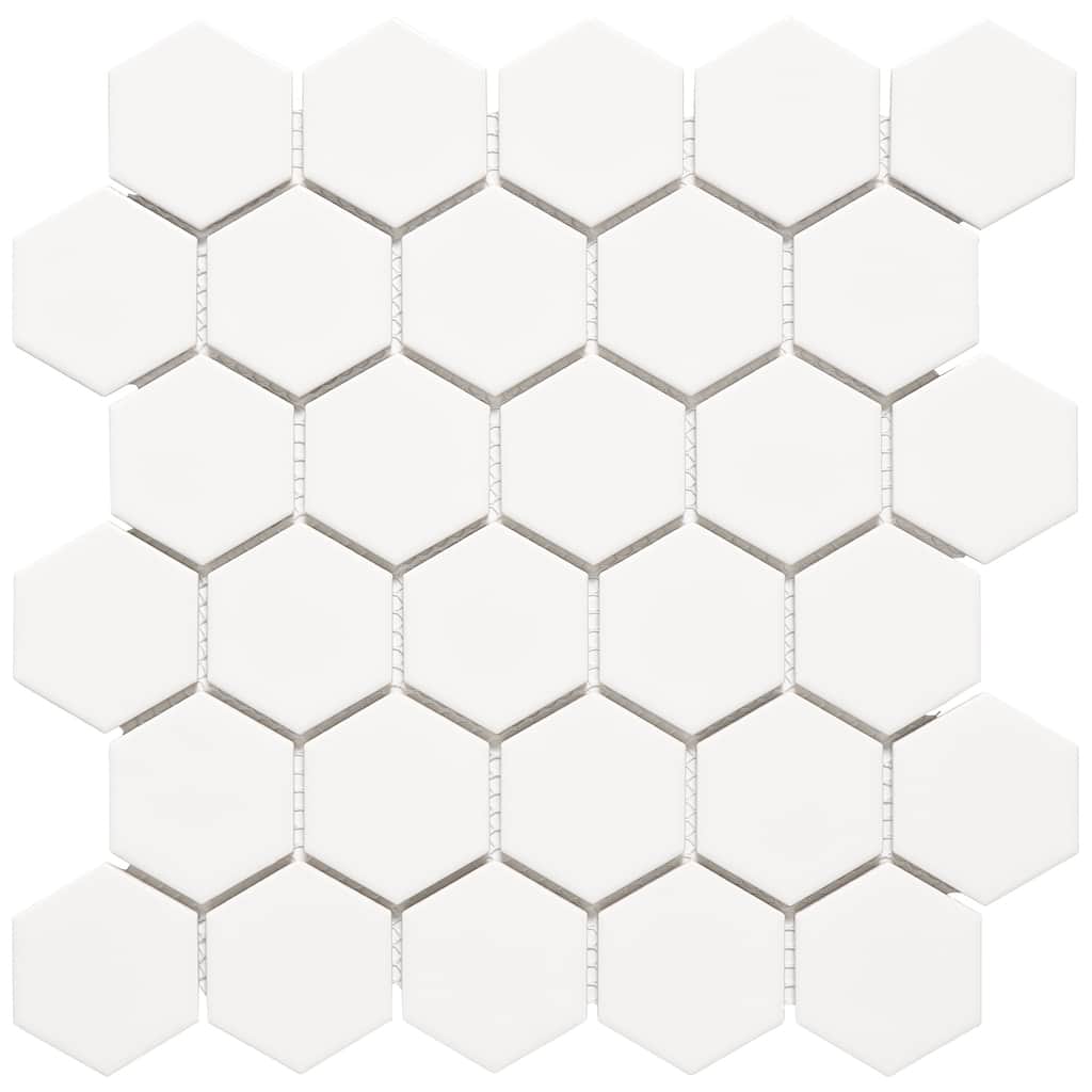 Rivonia 2" x 2" Honeycomb Glossy Porcelain Mosaic Tile