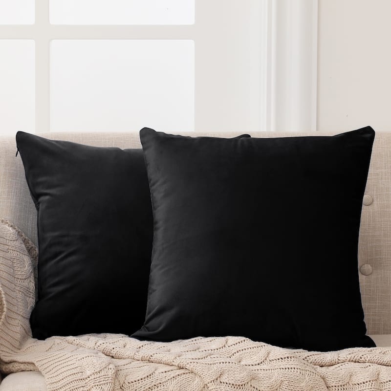 Deconovo Velvet Soft Throw Pillow Covers 2 PCS (Cover Only)