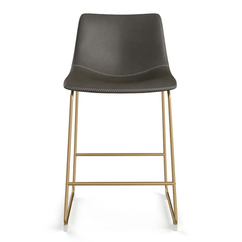 Petra Counter Height Stool with Gold Frame (Set of 2)