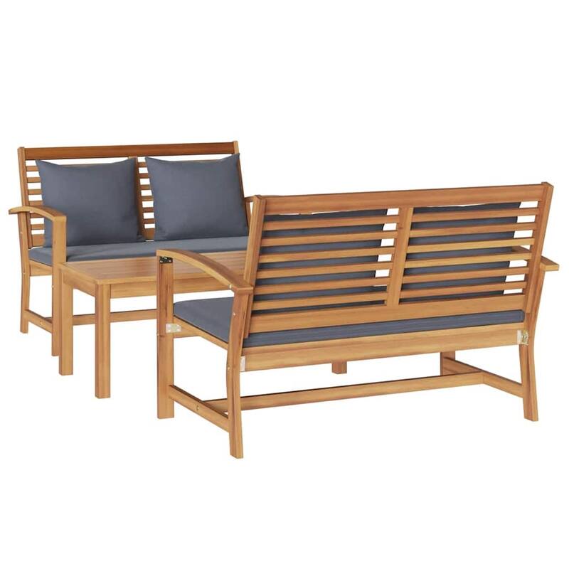vidaXL Garden Sofa Set Natural Solid teak wood - 37 x 18 x 16