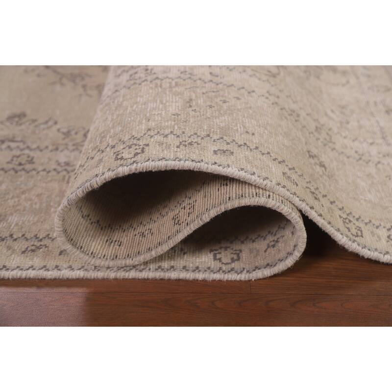 Antique Distressed Tabriz Persian Area Rug Hand-knotted Wool Carpet - 6'7" x 9'8"