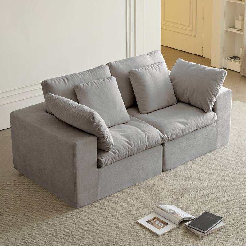 Loveseat Couch Sofa, Oversized 2-Seater Lounge Sofa with Plush Foam, Recliner Sofa Sectional Sofa with Armrests
