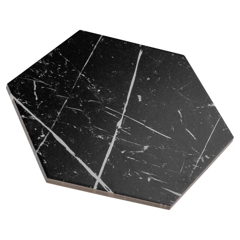 Merola Tile Timeless Marquina Hex 8-5/8" x 9-7/8" Porcelain Floor and Wall Tile