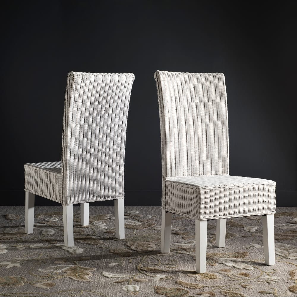 SAFAVIEH Jorine Grey Wicker Dining Chair (Set of 2) - 18.1" x 13.2" x 40.1" - 18Wx13Dx40H