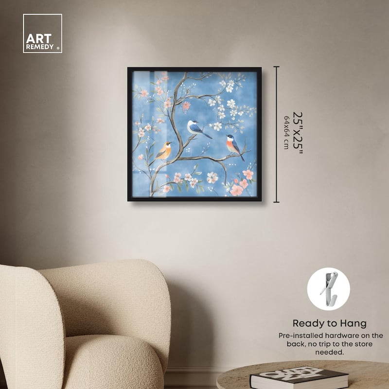 Birds in the Branches II Shadowbox by Art Remedy