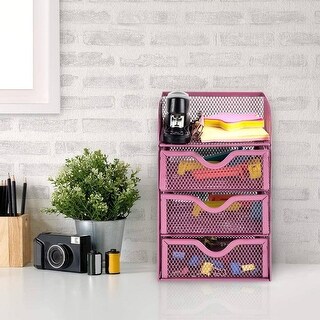 DCP Metal Mesh File Storage Box Suitable for Office or Home in Pink ...