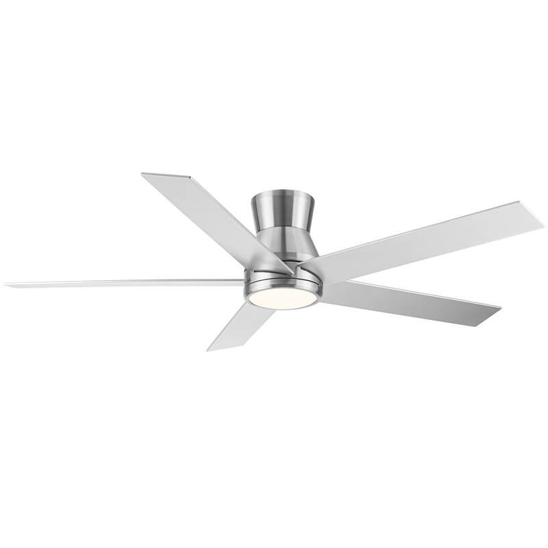52" Brushed Nickel Lowe Profile Ceiling Fan with Light