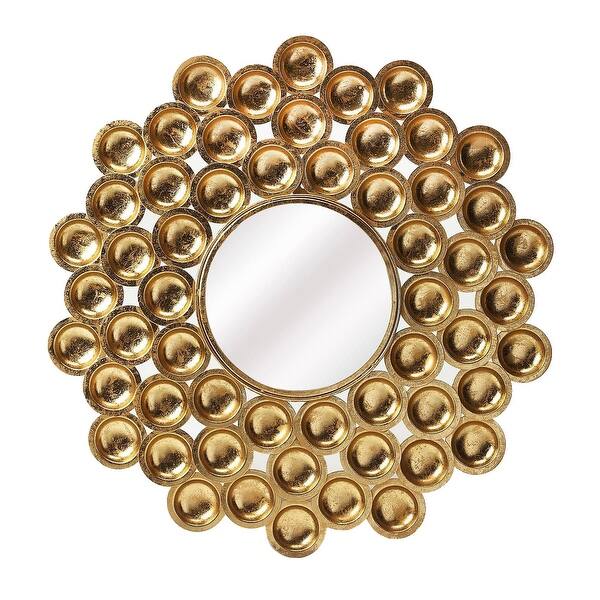 Shop Offex Modern Distressed Round Metal Wall Mirror Antique