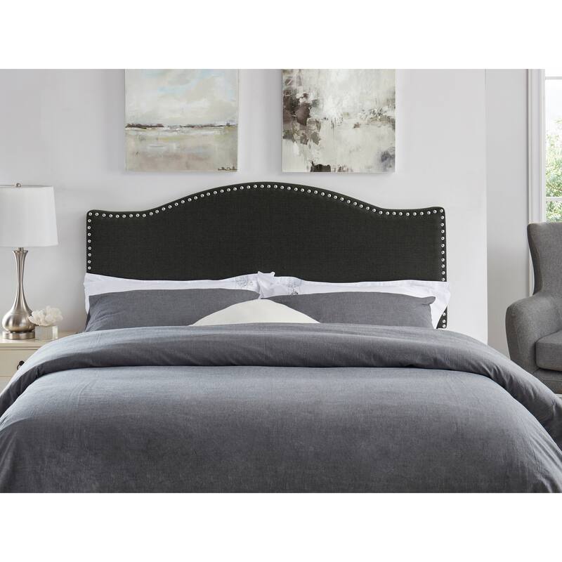 Upholstered Headboard with Nailhead Trim Height Adjustable Headboard Modern Head Board Fabric Headboard