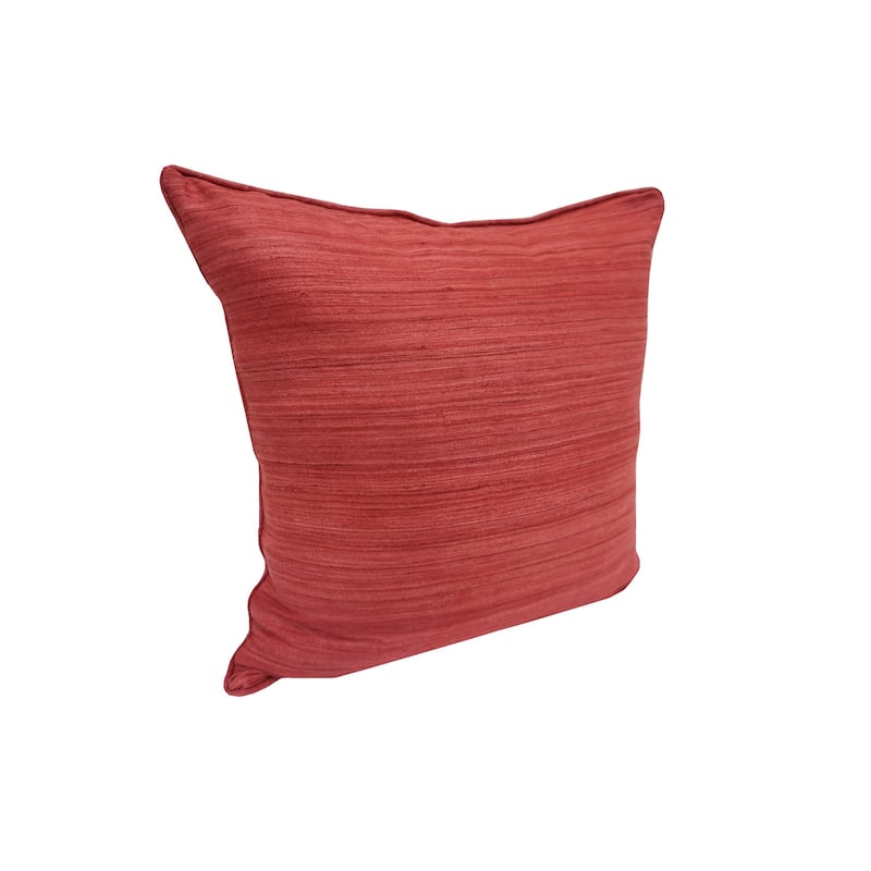 Home&Manor Raw Silk Throw Pillow 18" Red