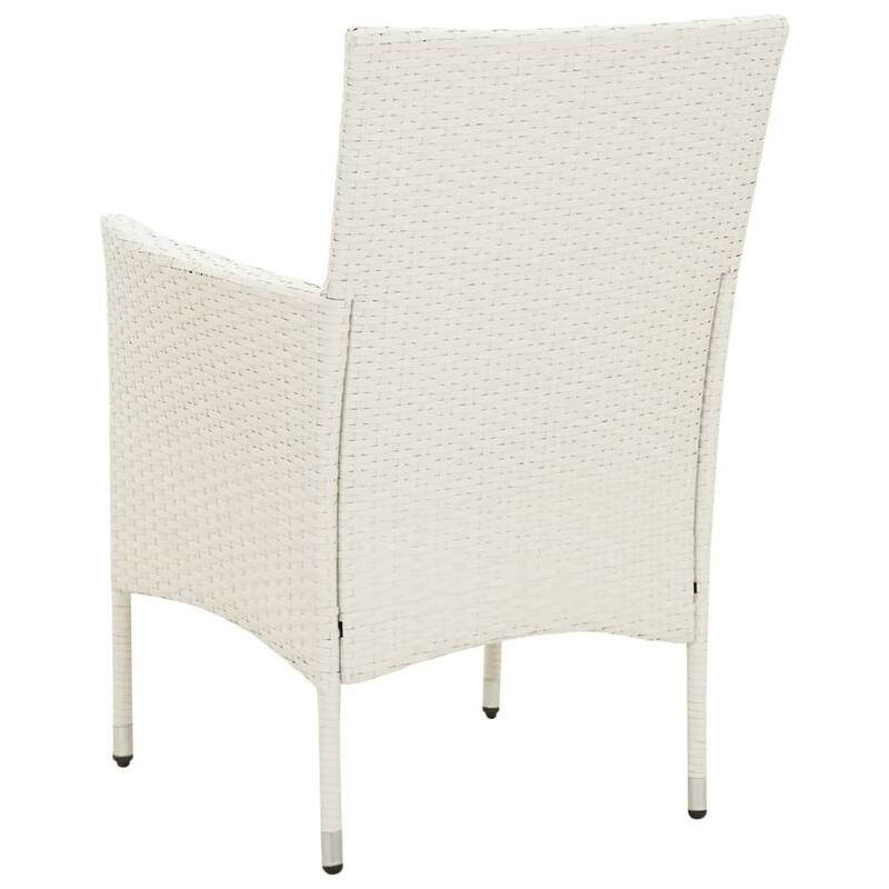 vidaXL Patio Chairs ll Weather Dining Single Chair with Cushions Poly Rattan