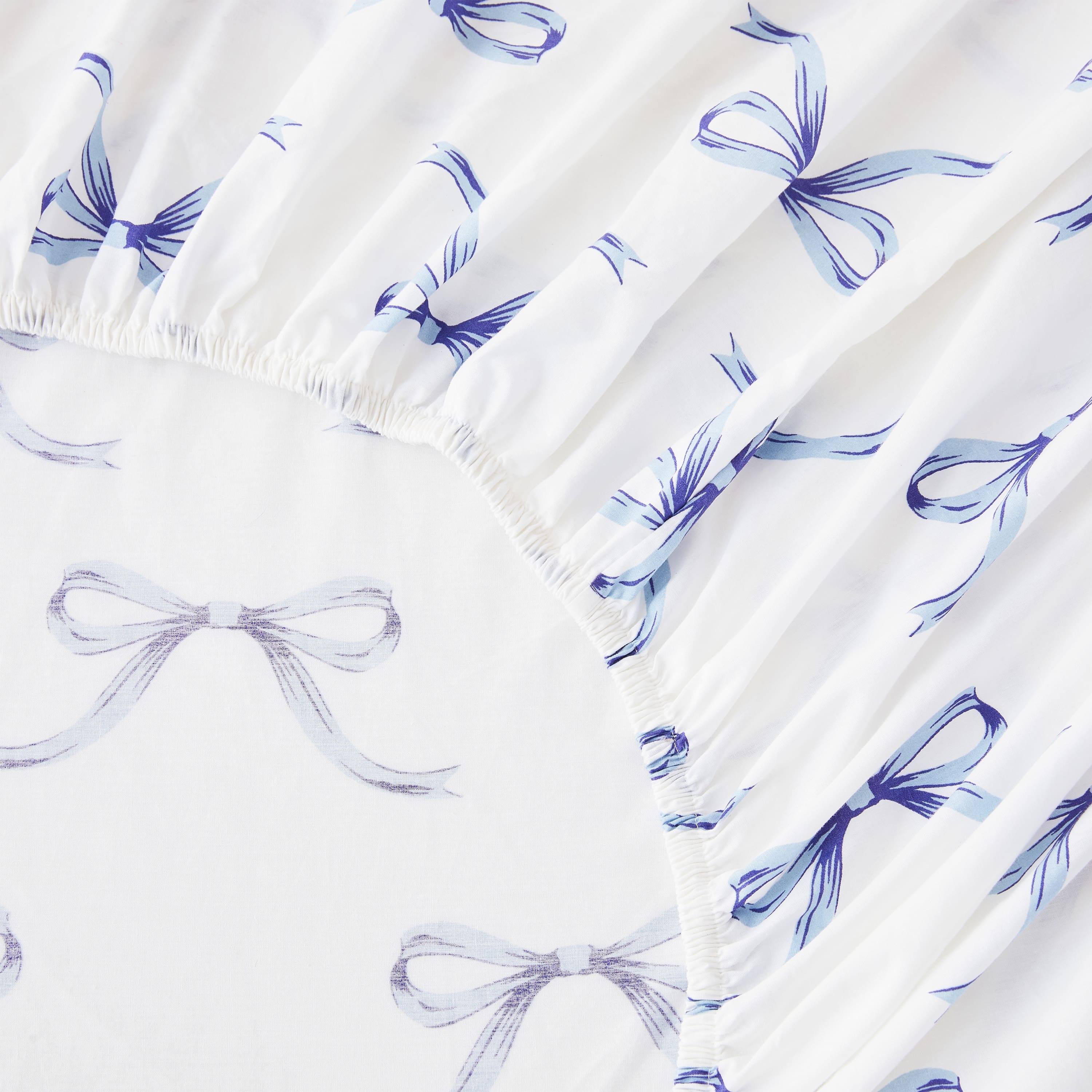 Gentle Ribbons Cotton Sheet Set Blue