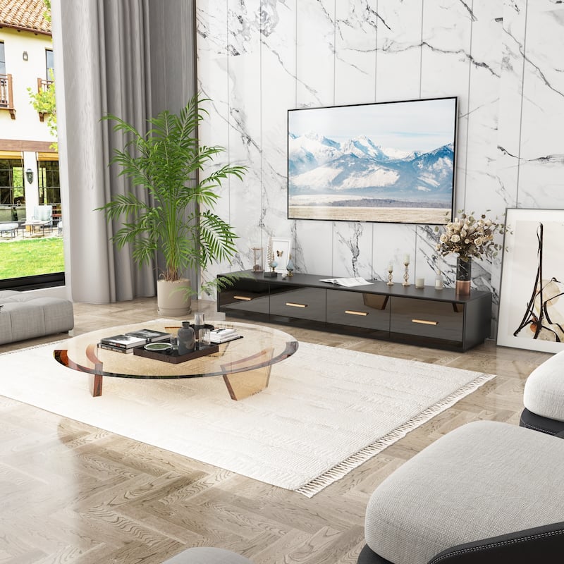 Multimedia Console Ample Storage Upgrade Your Living Room's Aesthetic - 70.9"