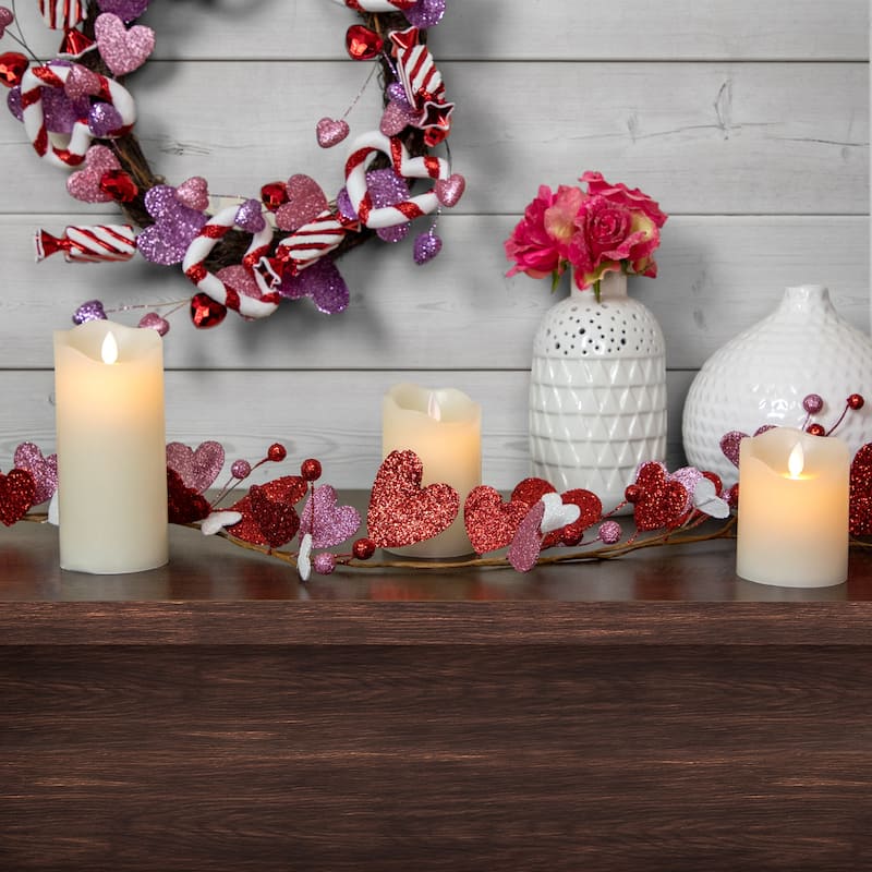 6' Red and Pink Hearts Valentine's Day Garland Unlit