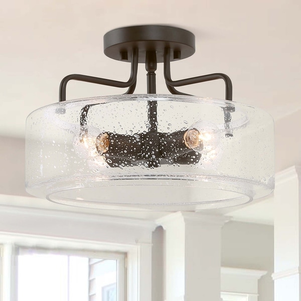 Farmhouse Glass Metal Semi-flush Mount Ceiling Lights. Opens flyout.