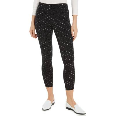 maison Jules Womens Polka Dot Stretch Casual Trouser Pants,, Black, X-Small