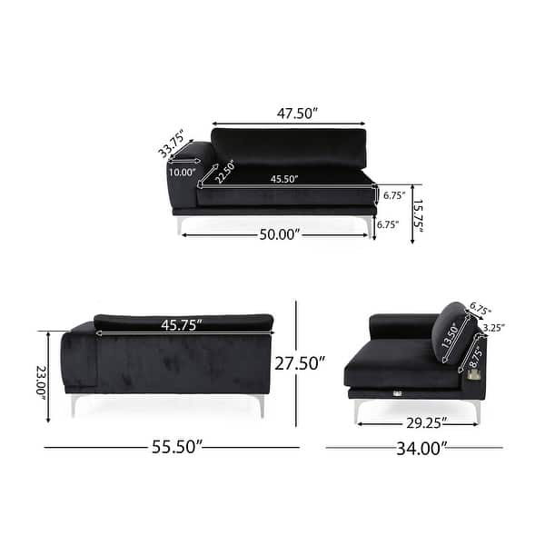 Croydon Modern Glam 4seater Velvet Sofa by Christopher Knight Home