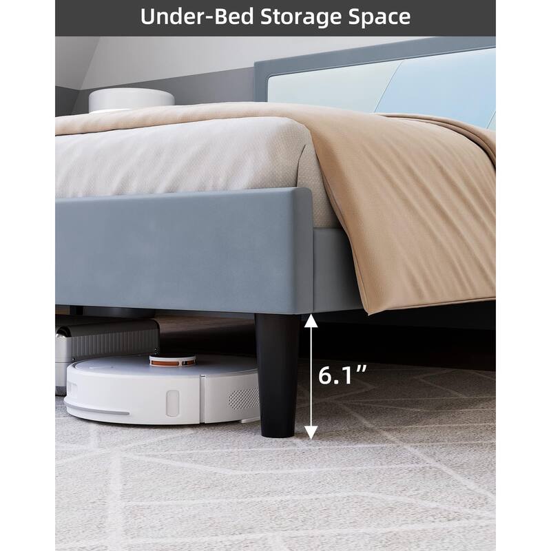 Bed Frame with Adjustable Height Headboard