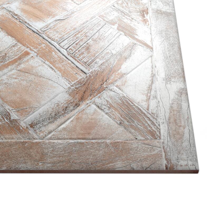 Merola Tile Kings Forest Lattice White 17-5/8" x 17-5/8" Ceramic Floor and Wall Tile