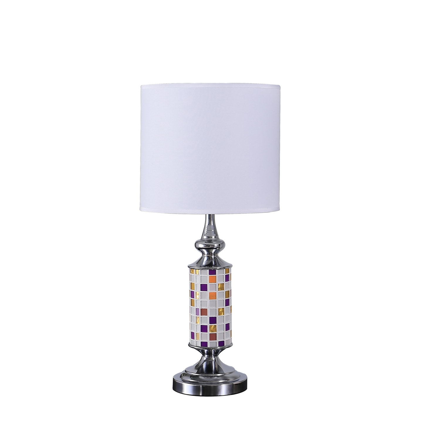 Modern Table Lamp Bohemian Mosaic Chrome Glass Lamp Shade Living Room Decor