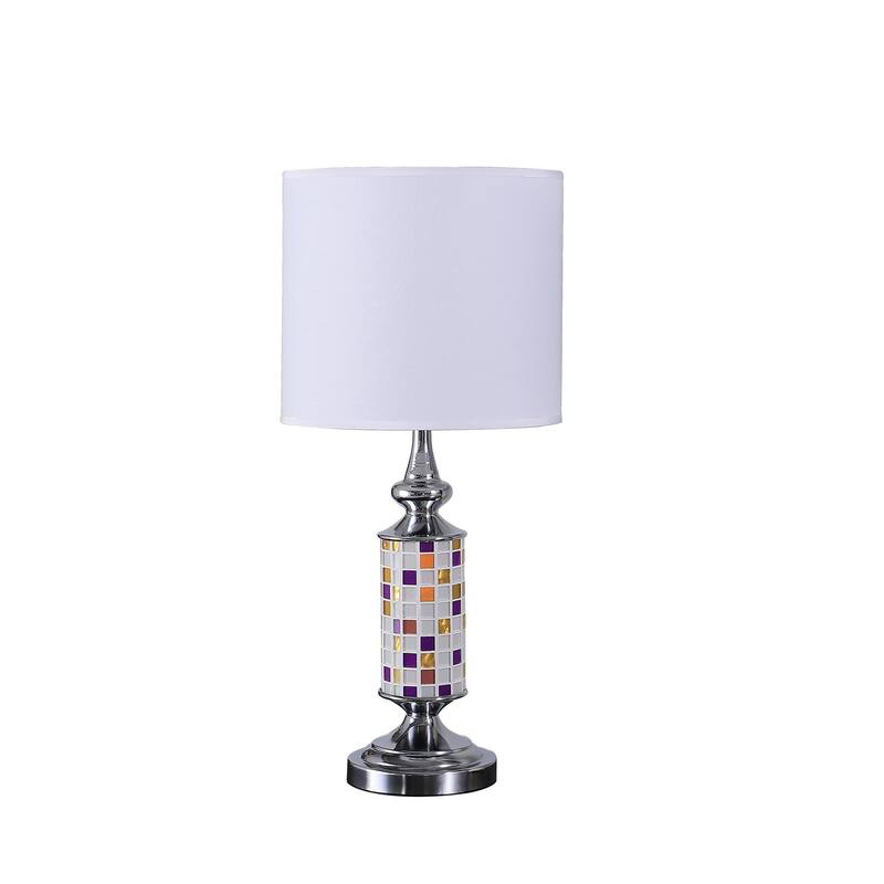 Modern Table Lamp Bohemian Mosaic Chrome Glass Lamp Shade Living Room Decor