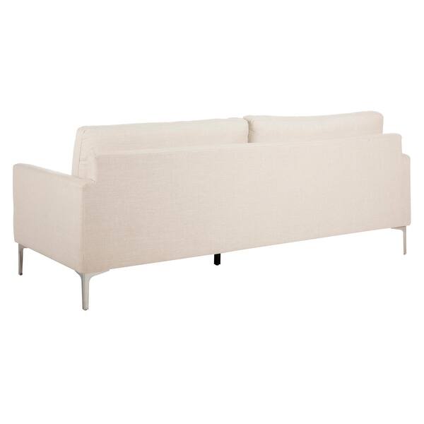 Shop Safavieh Couture Adelaide Oatmeal Linen Blend Stainless Steel Sofa On Sale Overstock 23004938