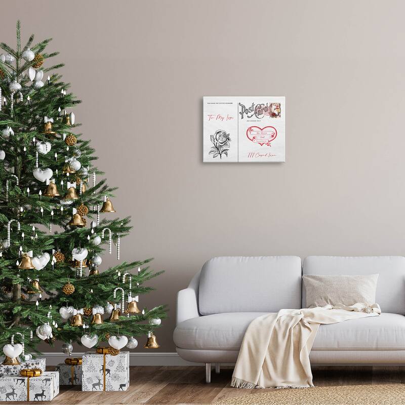 Stupell To My Love Valentines Postcard Canvas Wall Art, Design by Lil' Rue