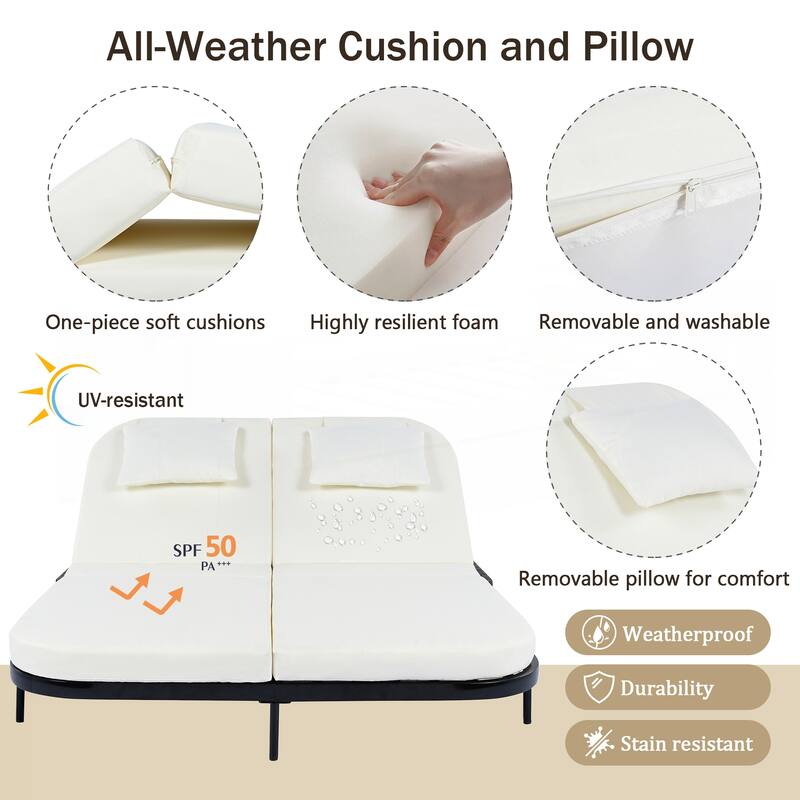 Iron Frame Outdoor Bed Loveseat