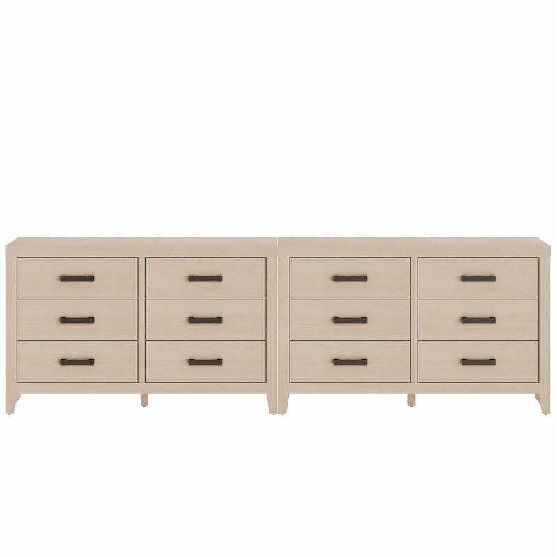 WAMPAT 106'' Rustic TV Stand Dresser - Farmhouse Entertainment Center with 12 Storage Drawers