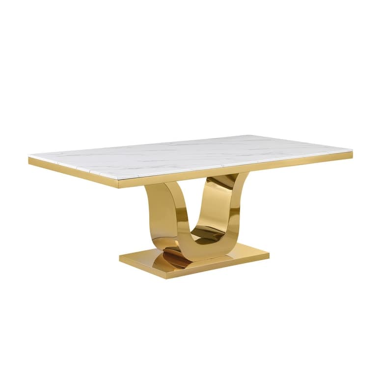 Best Quality Furniture Rectangular White Marble Dining Table