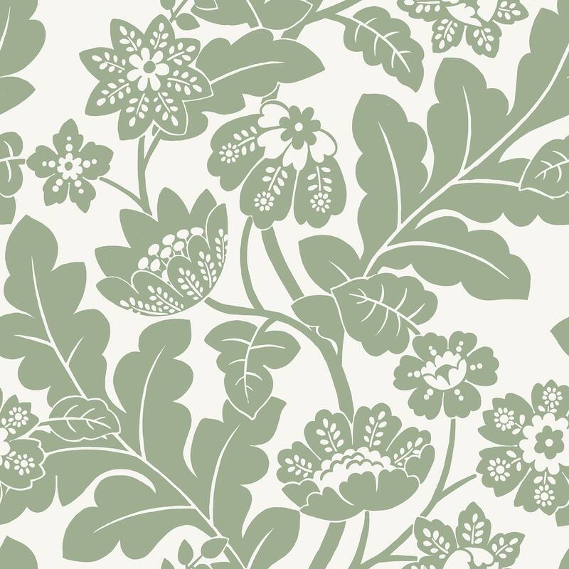 A-Street Prints Augusta Seafoam Flock Damask Wallpaper