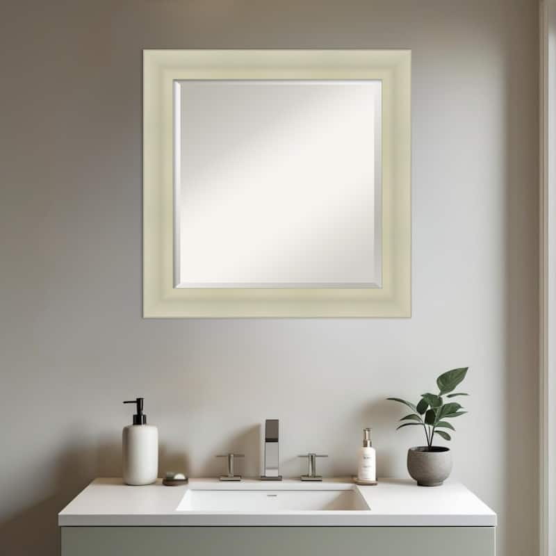 Oliver Beveled Wood Framed Bathroom Vanity Wall Mirror
