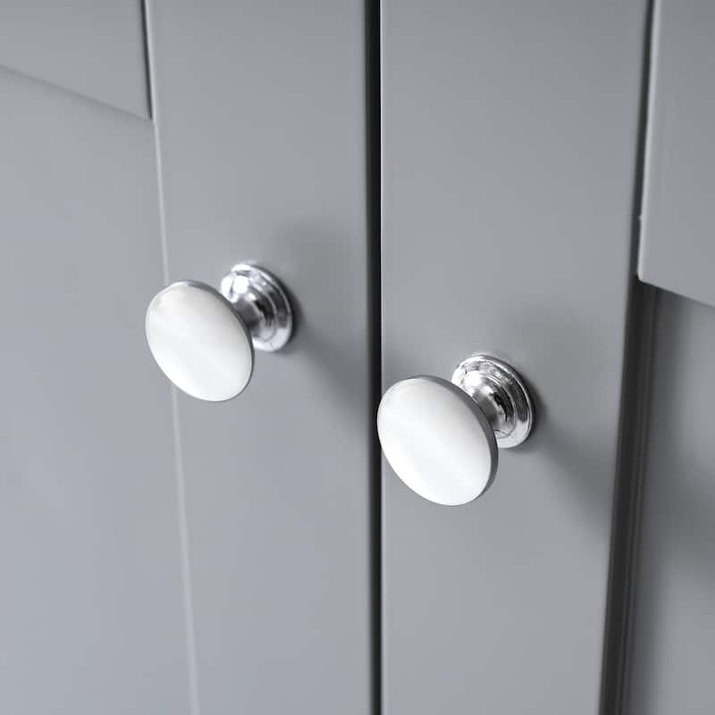 36 inch Shaker Style Free-Standing Bathroom Vanity Cabinet with Ceramic Sink, 4 Soft-close Drawers and 2 Soft-close doors