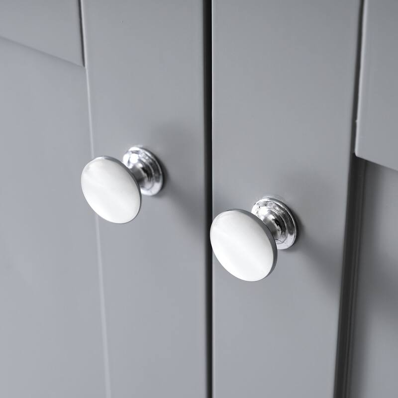 72 inch Shaker Style Free-Standing Bathroom Vanity Cabinet with Ceramic Sink, Soft-close