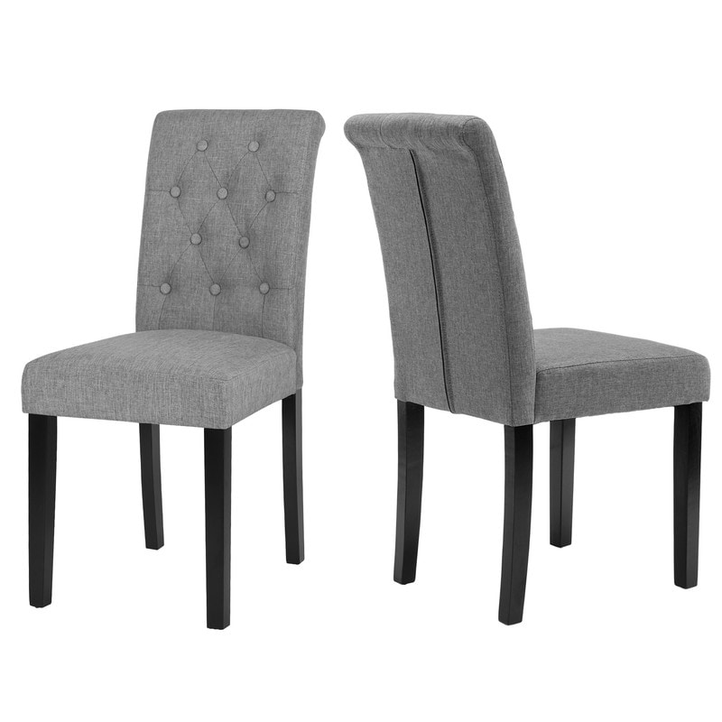 Modern Upholstery Button Tufted Backrest Dining Chairs for Kitchen, Dining Room Set of 2