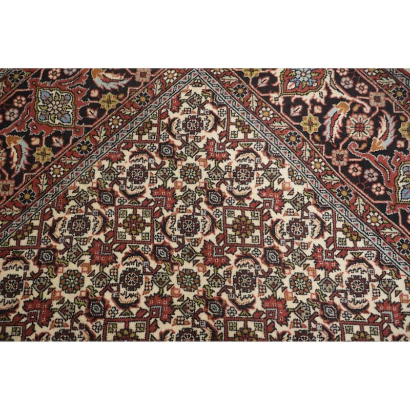 Hand Knotted Oriental 100% Wool Carpet Traditional Geometric Red Bidjar Area Rug - 9' 10'' X 6' 6''