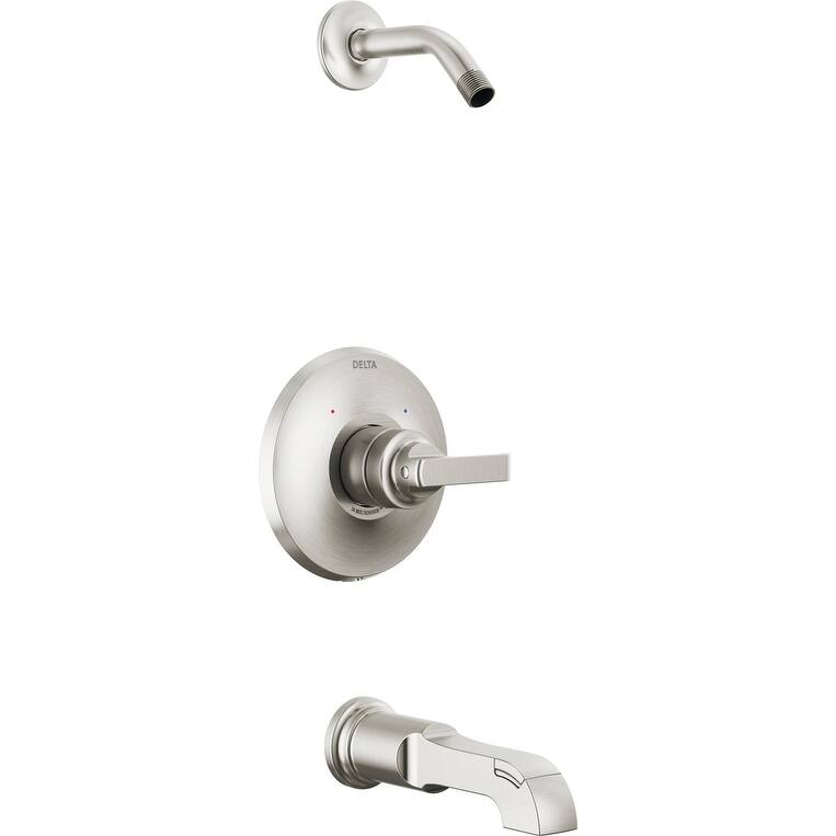 Delta T14489-LHD Tetra Monitor 14 Series Tub and Shower Trim Package - Lumicoat Stainless - Lumicoat Stainless