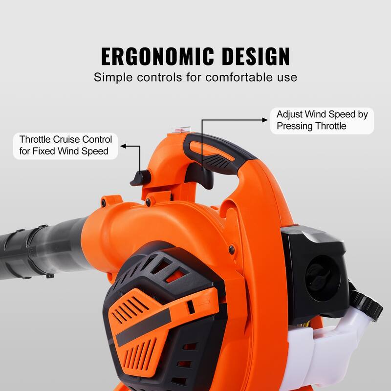 Leaf Blower Ideal for Lawn Care, Leaf Cleaning, and Snow Removal - 26CC 2-Cycle 7000 RPM